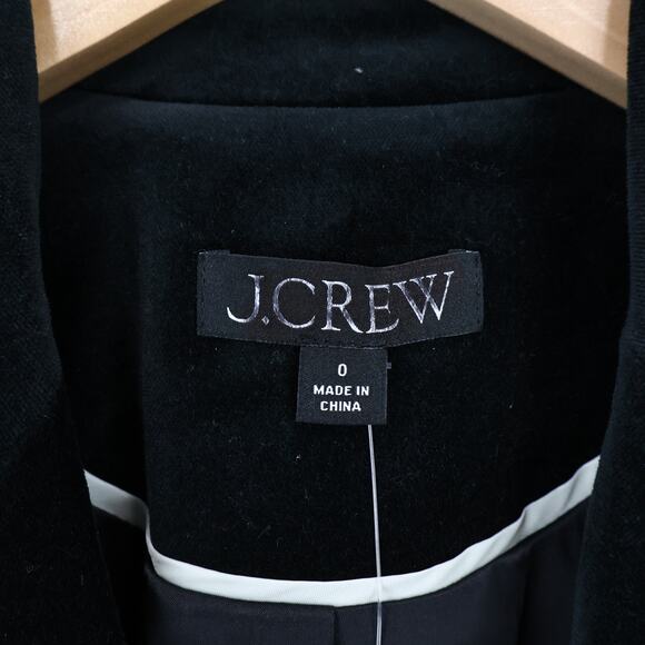 J.Crew Single Breasted Alexandra Sleek Velvet Black Blazer Size 0 NWT - Picture 4 of 11